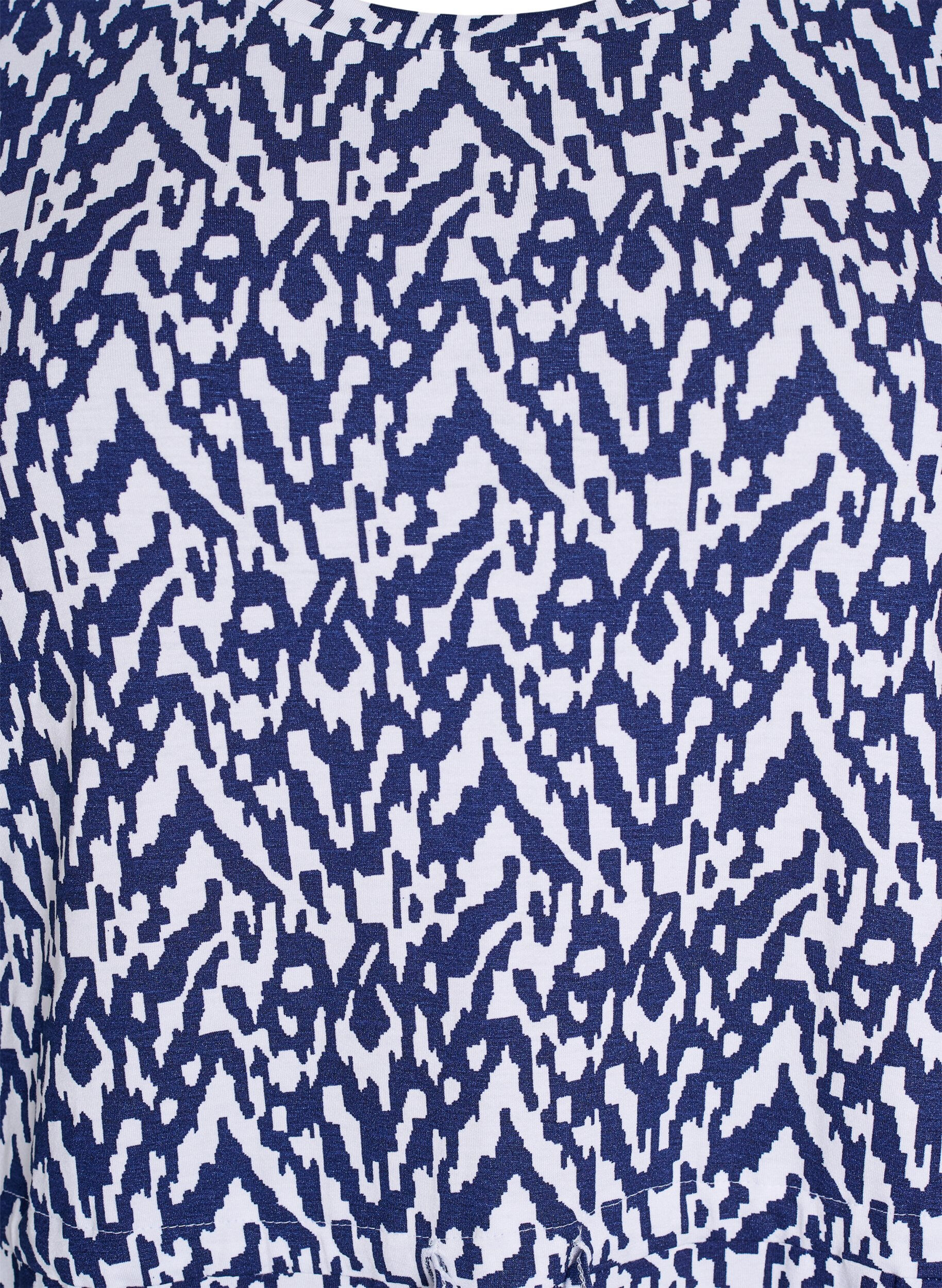 Zizzi Jersey midi jurk met strikriem in de taille, Blauw, Packshot image number 2