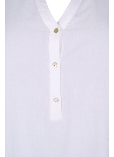 Overhemdblouse met broderie anglaise en 3/4 mouwen, Bright White, Packshot image number 2