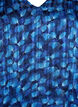 Bedrukte jurk met V-hals en 3/4 mouwen, Navy Blazer Leaf AOP, Packshot image number 2