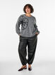 Jumper met bloemenapplicatie, Grijs, Model image number 1