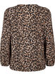 Blouse met lange mouwen en luipaardprint, Bruin, Packshot image number 1