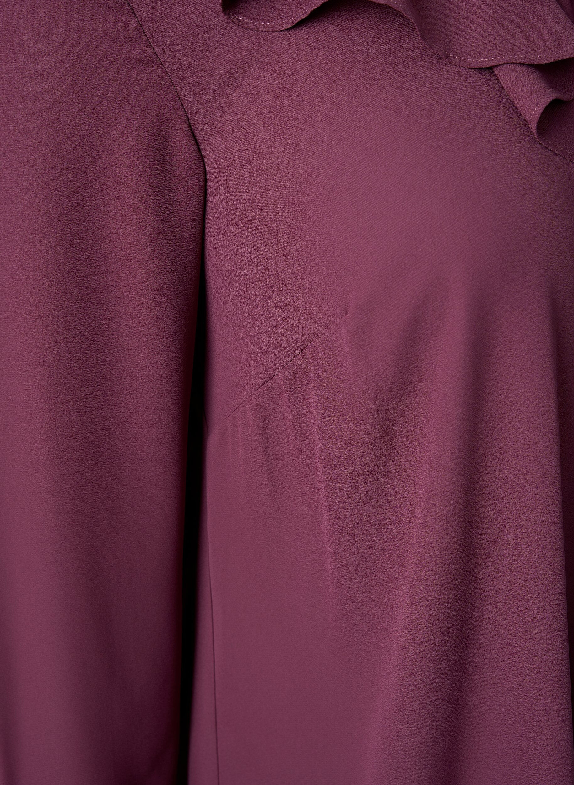 Zizzi  Blouse met ruches en lange mouwen, Renaissance Rose, Packshot image number 3