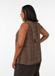 Mouwloze blouse met hoge hals en een strik, Bruin, Model image number 2