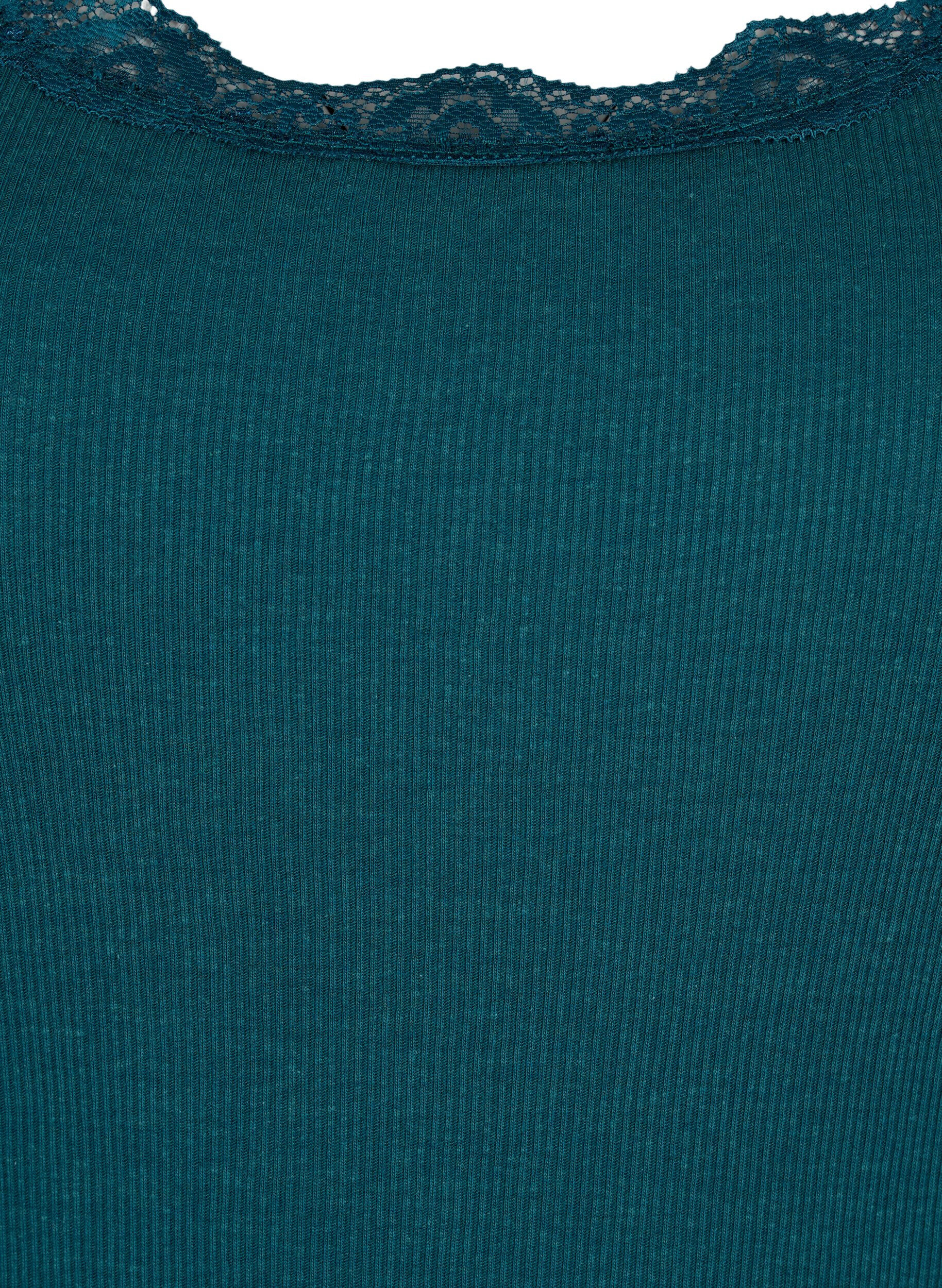 ZizziTop met kant, Groen, Packshot image number 2