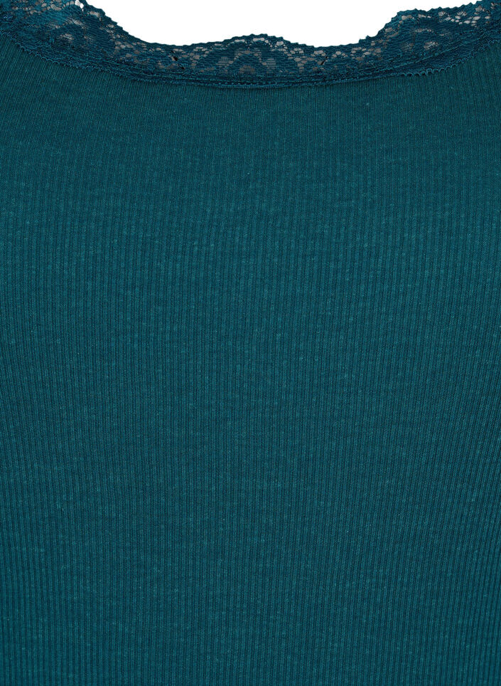 Top met kant, Groen, Packshot image number 2