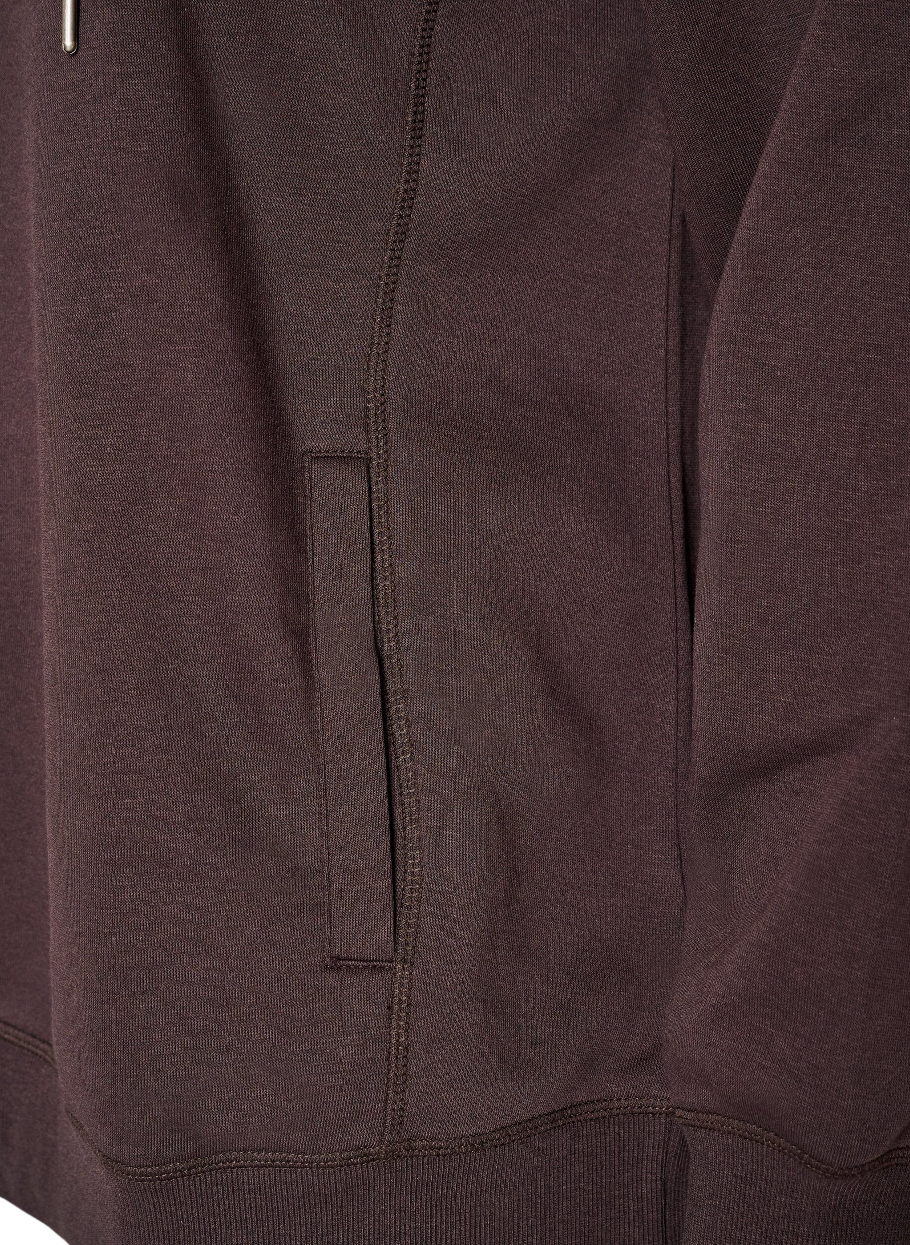 ZizziSweatshirt met hoge kraag en zakken, Bruin, Packshot image number 3