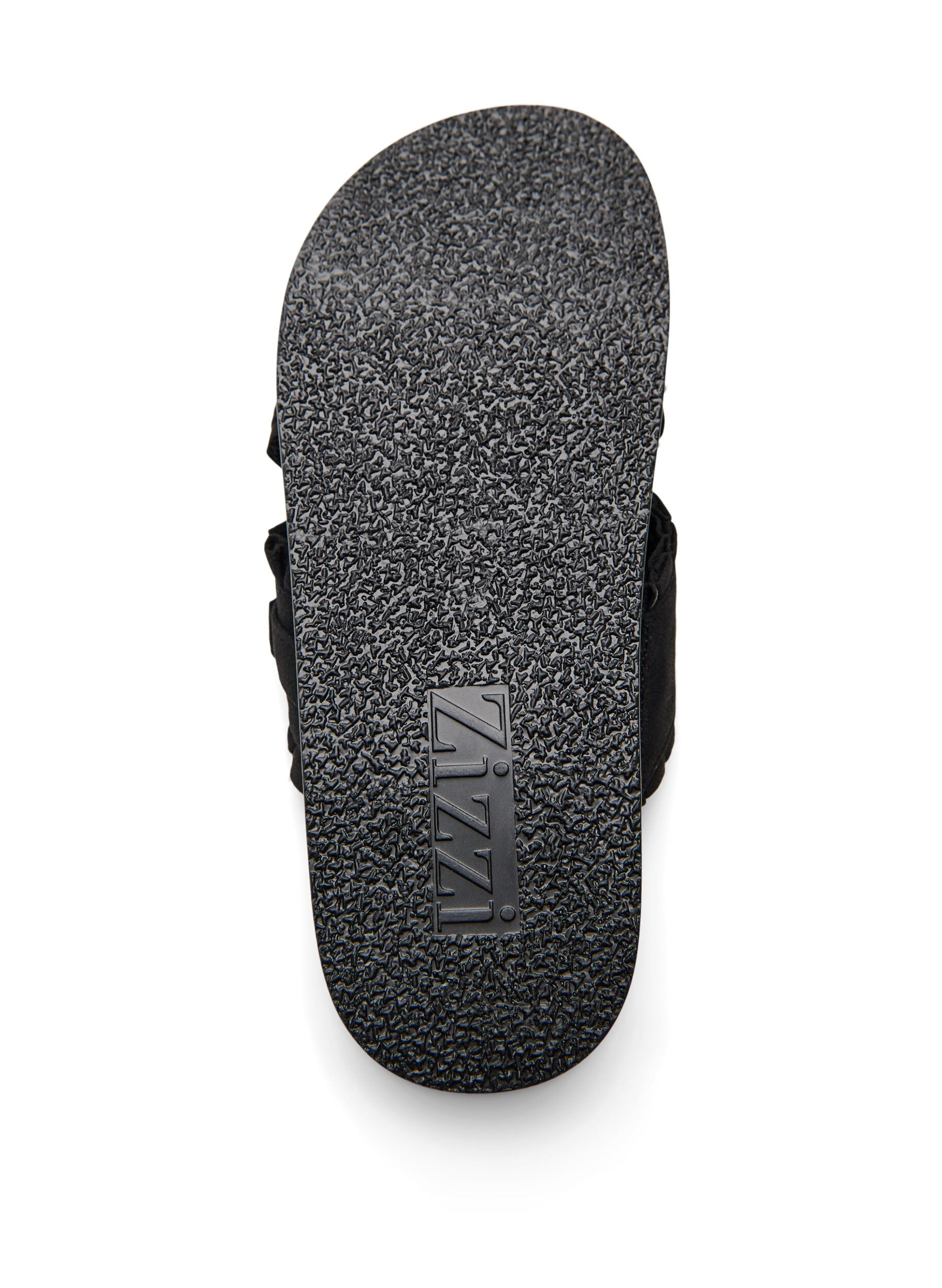 Zizzi Wide fit - Instapsandaal met ruche details, Zwart, Packshot image number 4