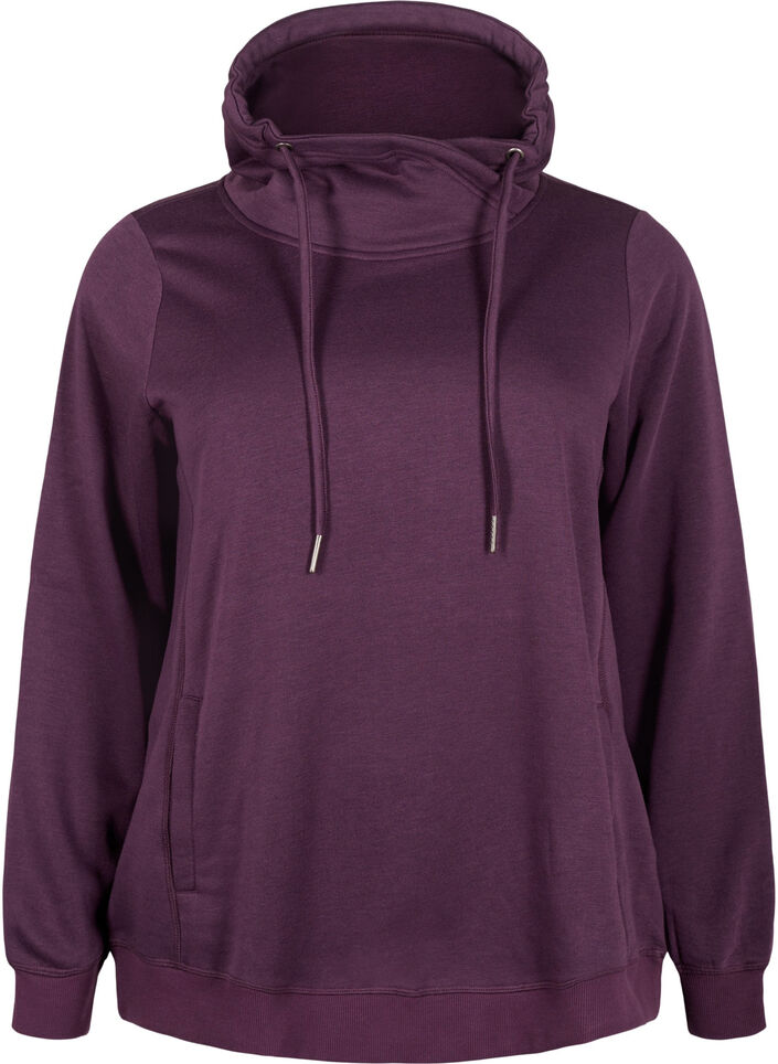 FLASH - Sweatshirt met hoge kraag, Plum Perfect, Packshot image number 0