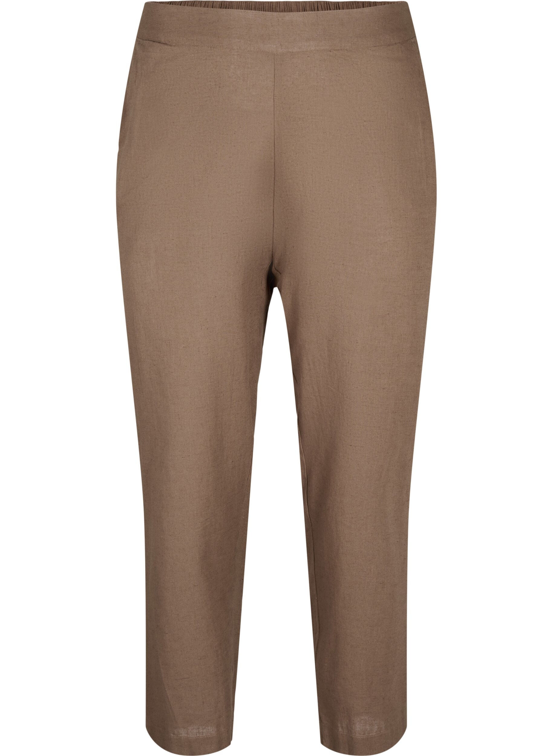 Zizzi Losvallende broek van linnen-katoenmix, Cub, Packshot image number 0