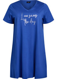 Nachtjapon van biologisch katoen met V-hals, 