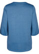 Blouse met bloemenborduursel en 3/4 mouwen, Copen Blue Melange, Packshot image number 1