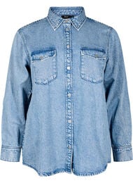 Denim shirt met borstzakken, Blauw