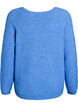Gebreide blouse met V-hals en raglanmouwen, Blauw, Packshot image number 1