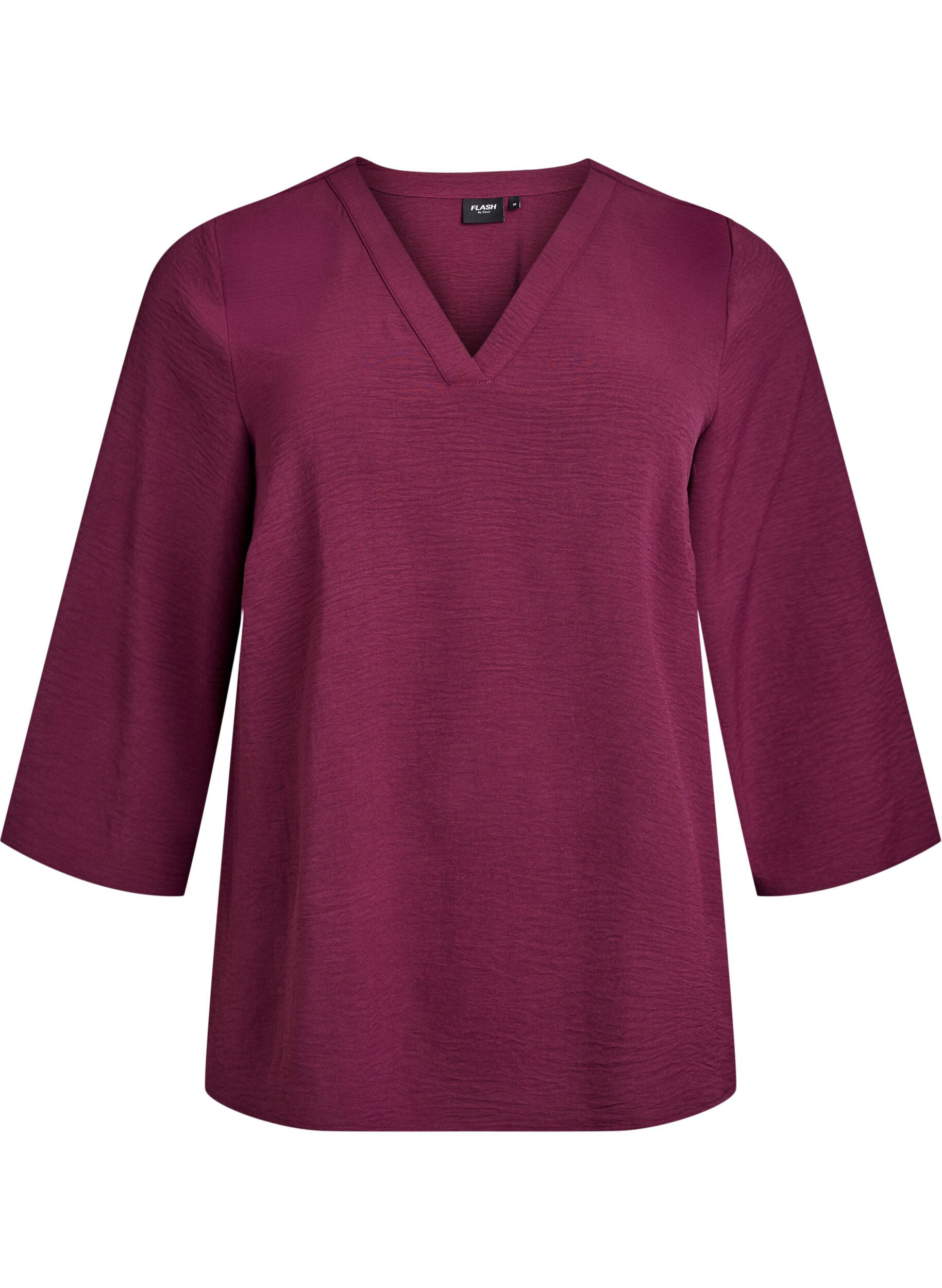 ZizziBlouse met 3/4 mouwen, Donker Bordeaux, Packshot image number 0