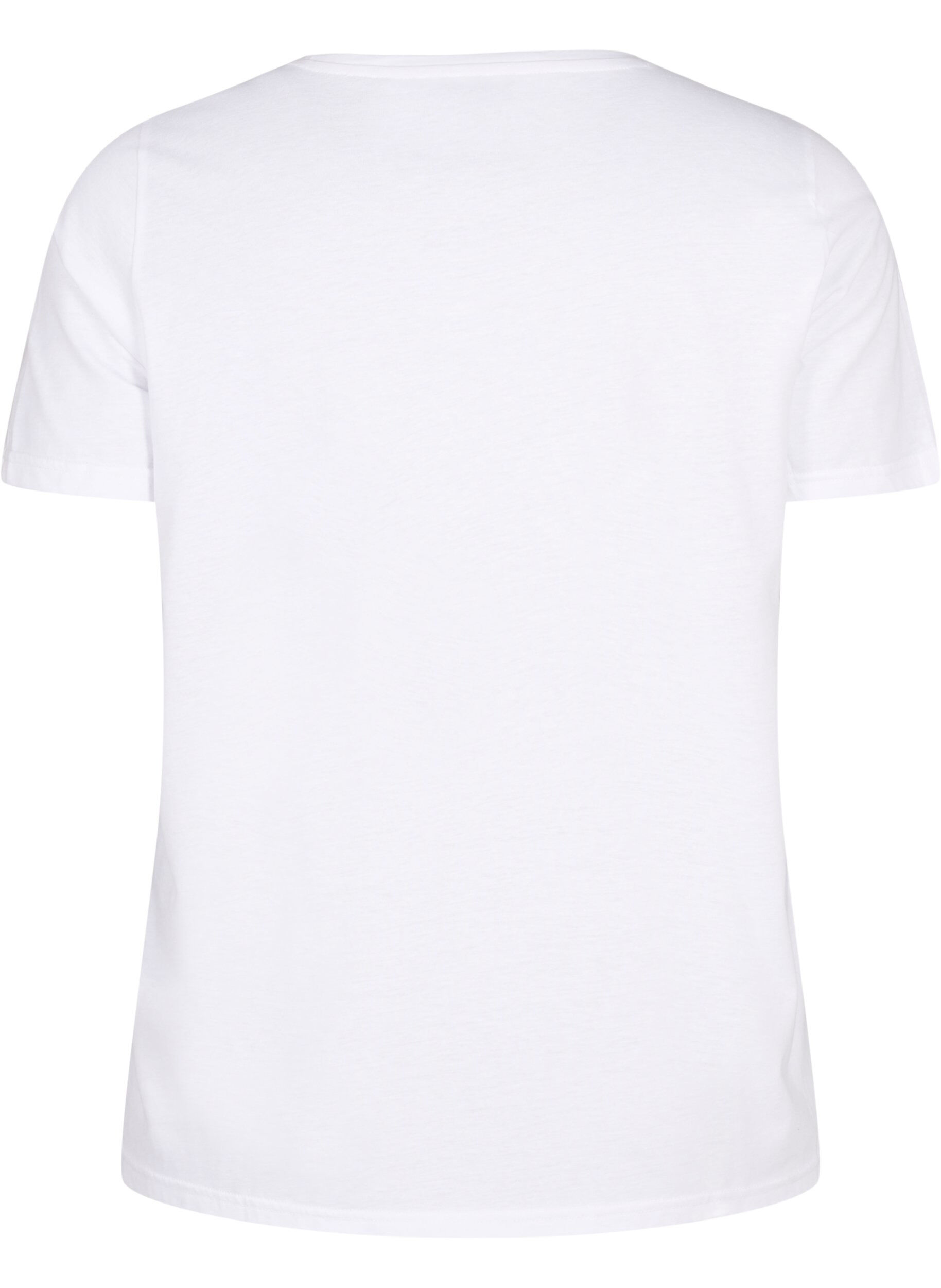 Zizzi FLASH - T-shirt met motief, Bright White, Packshot image number 1
