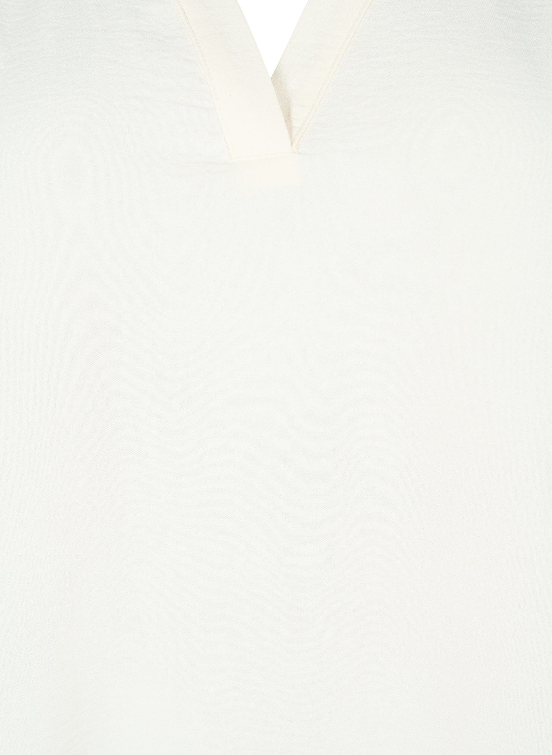 Zizzi Mouwloze top met kreukeffecten, Vanille, Packshot image number 2