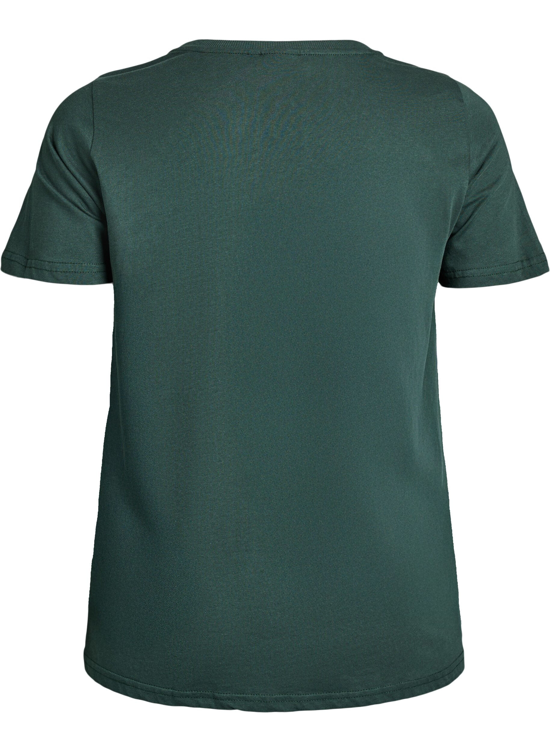 ZizziKerst T-shirt van biologisch katoen, Groen, Packshot image number 1