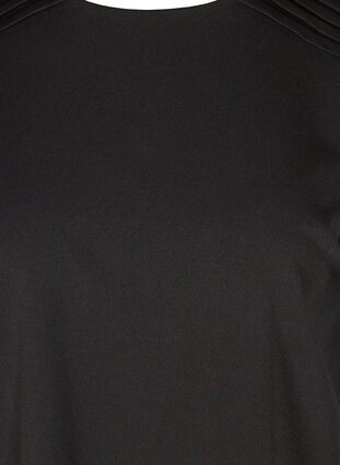 Effen tuniek met 2/4-mouwen en plissé, Black, Packshot image number 2