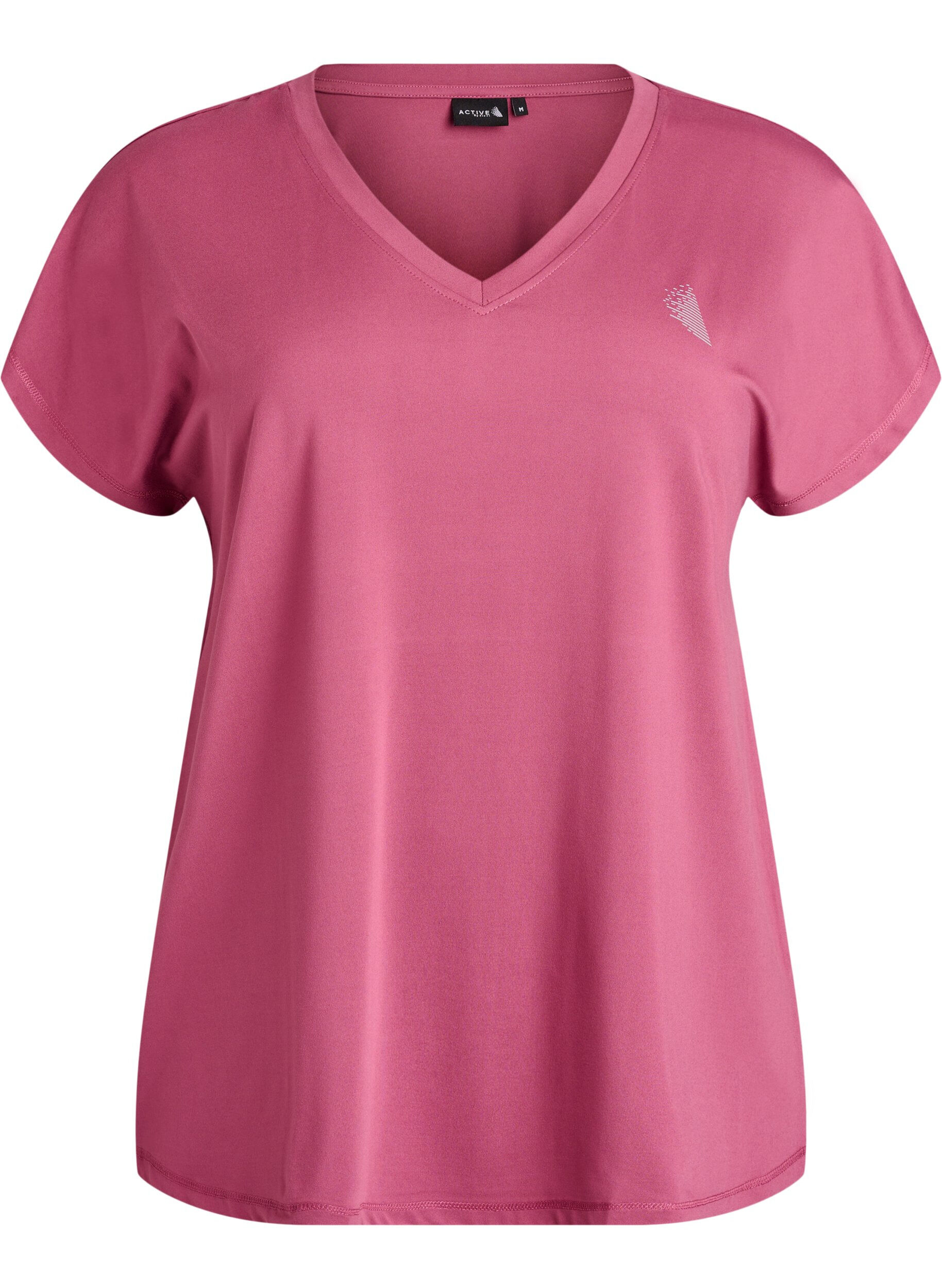 ZizziLosvallend sport T-shirt met V-hals, Rood, Packshot image number 0