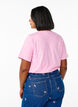 Basic t-shirt met korte mouwen en v-hals, Roze, Model image number 2