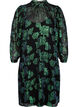 Jurk van viscose met bloemen en lurex structuur, Black w. Green Lurex, Packshot image number 0