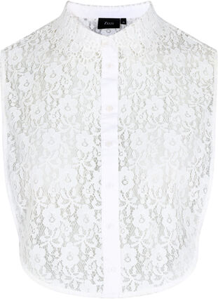 Overhemdkraag in kantkwaliteit, Bright White, Packshot image number 0