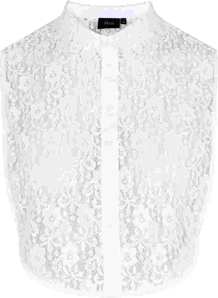 Overhemdkraag in kantkwaliteit, Bright White, Packshot image number 0