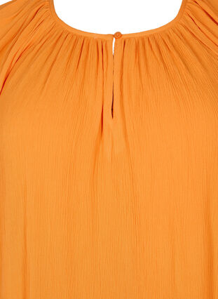Viscose jurk met korte mouwen, Orange Peel, Packshot image number 2