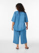 Lyocell culotte broek met wijde pijpen en denimlook, Blauw, Model image number 1