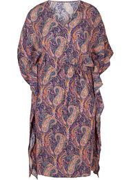 Viscose kaftan jurk met paisley print, Paisley AOP