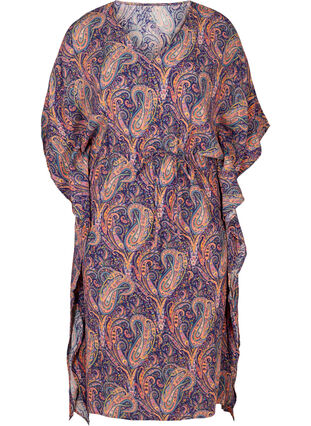 Viscose kaftan jurk met paisley print, Paisley AOP, Packshot image number 0