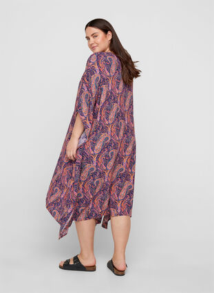 Viscose kaftan jurk met paisley print, Paisley AOP, Model image number 1