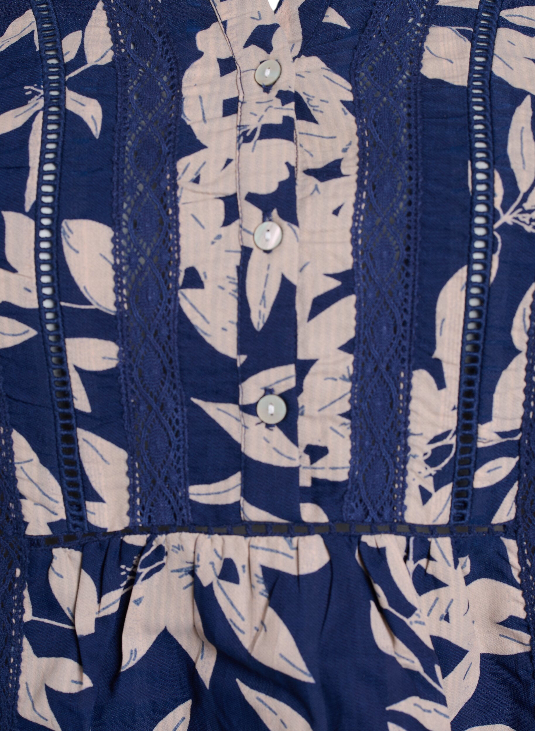 Zizzi Blouse met print en 1/2 mouwen, Blauw, Packshot image number 2