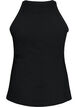 Geribde katoenen tanktop, Black, Packshot image number 1