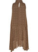 Midi jurk in chiffon met luipaardprint en een strik in de taille, Bruin, Packshot image number 1