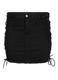 Korte denim rok met veterdetails, Black