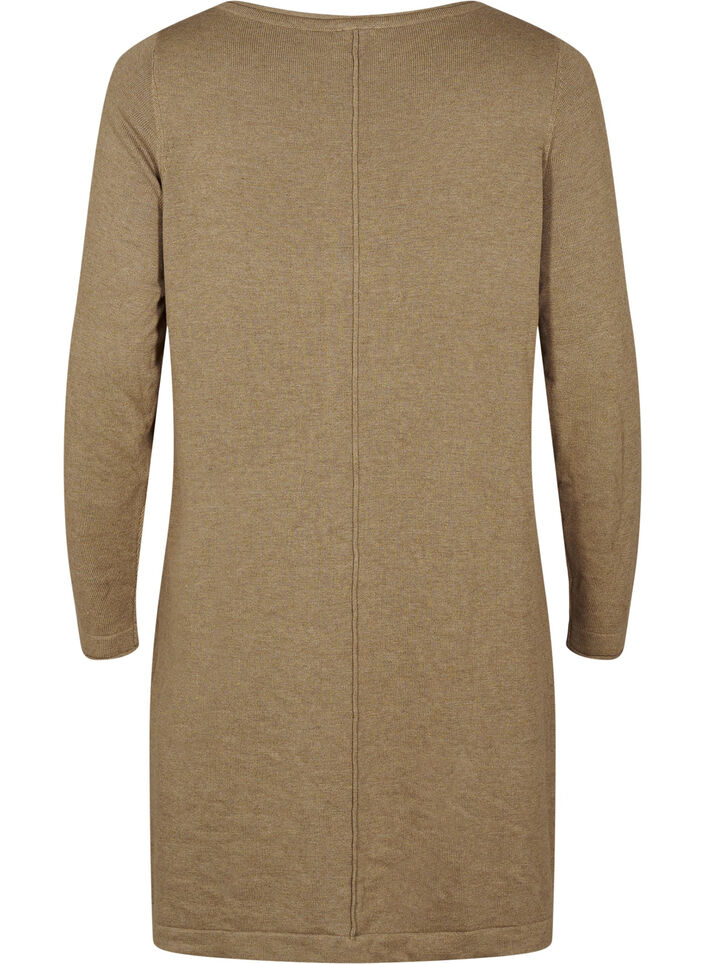 Gebreide jurk in katoen-viscose blend, Groen, Packshot image number 1