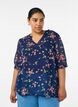 Blouse met bloemenprint en V-hals, Blauw, Model image number 0
