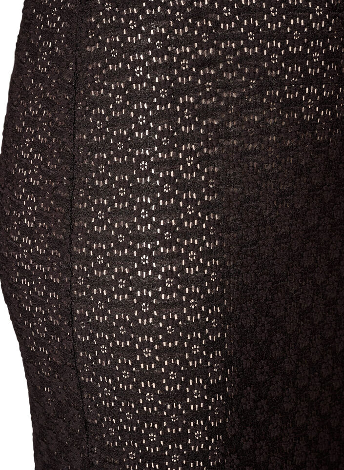 Maxirok met ajourpatroon, Zwart, Packshot image number 2