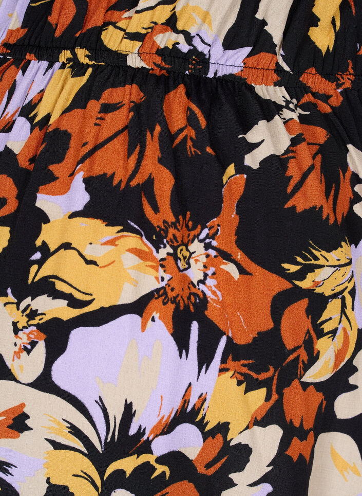 Viscose zwangerschapstop met bloemenprint, Black Flower AOP, Packshot image number 3