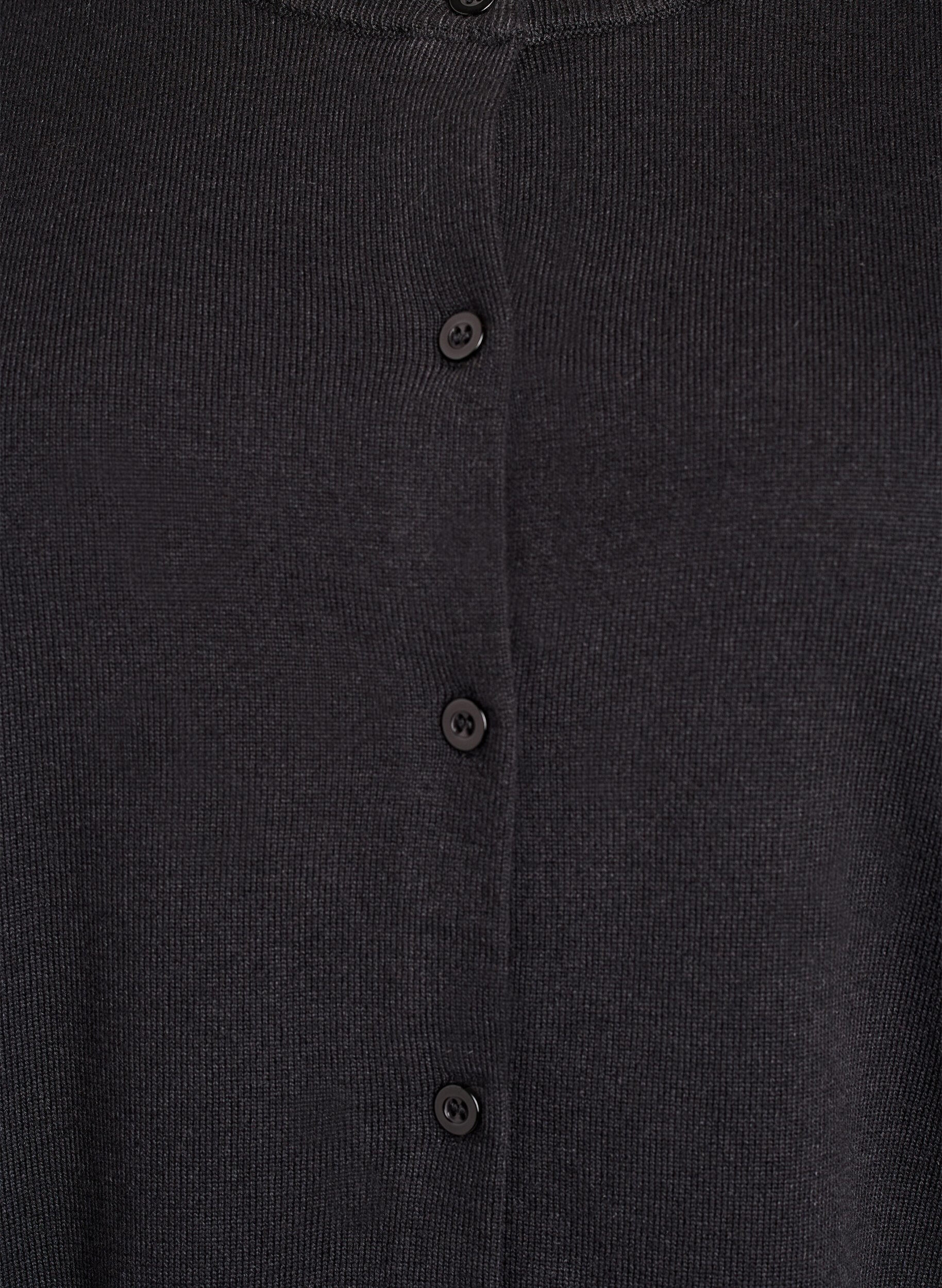 ZizziFijngebreide vest met ronde hals, Zwart, Packshot image number 2