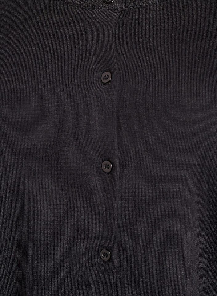 Fijngebreide vest met ronde hals, Zwart, Packshot image number 2