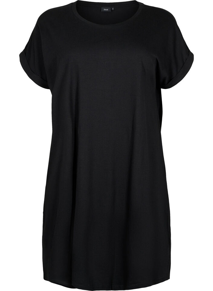 2-pack katoenen jurk met korte mouwen, Black/Black, Packshot image number 2