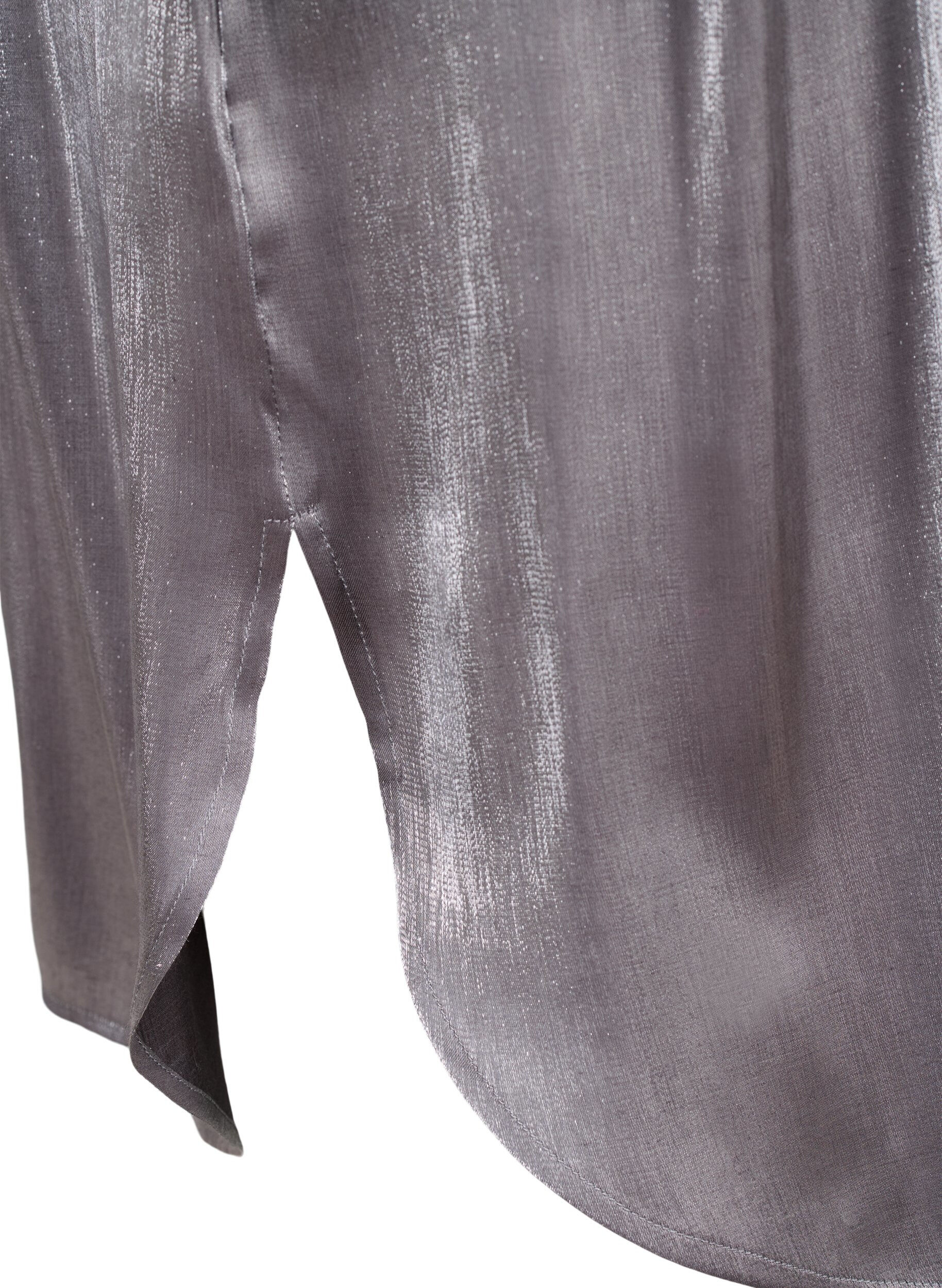 Zizzi Lang zilverkleurig shirt, Dark Silver, Packshot image number 3