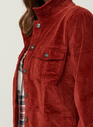 Fluwelen blouse jas met zakken, Burnt Henna, Model image number 2