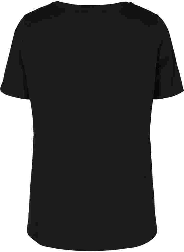 Zwangerschaps t-shirt in katoen met korte mouwen , Black, Packshot image number 1