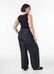 Katoenen broek met geborduurde uitsnijdingen, Zwart, Model image number 1