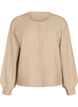 Kabelgebreid vest met parelknopen, Beige, Packshot image number 0