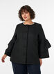 Boucl&eacute; jasje met ruchesdetails, Zwart, Model image number 3