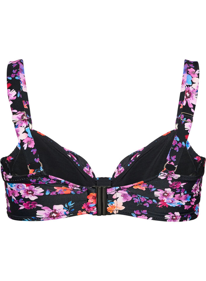 Bikinitop met beugel en patroon, Paars, Packshot image number 1